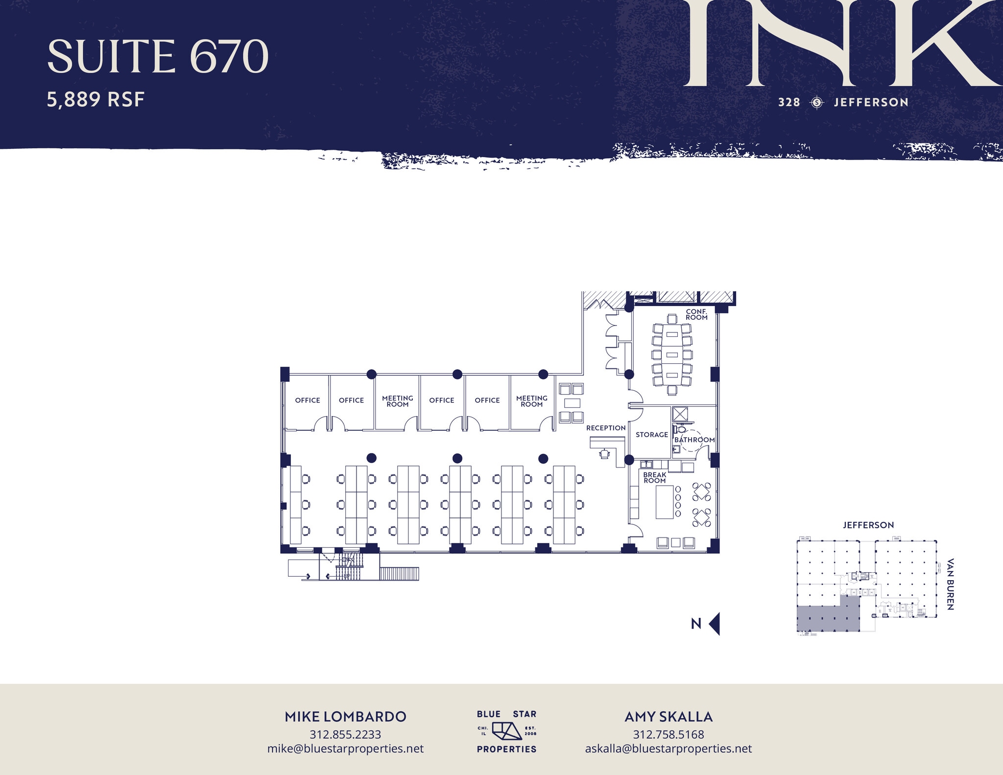 328 S Jefferson St, Chicago, IL à louer Plan d’étage- Image 1 de 1