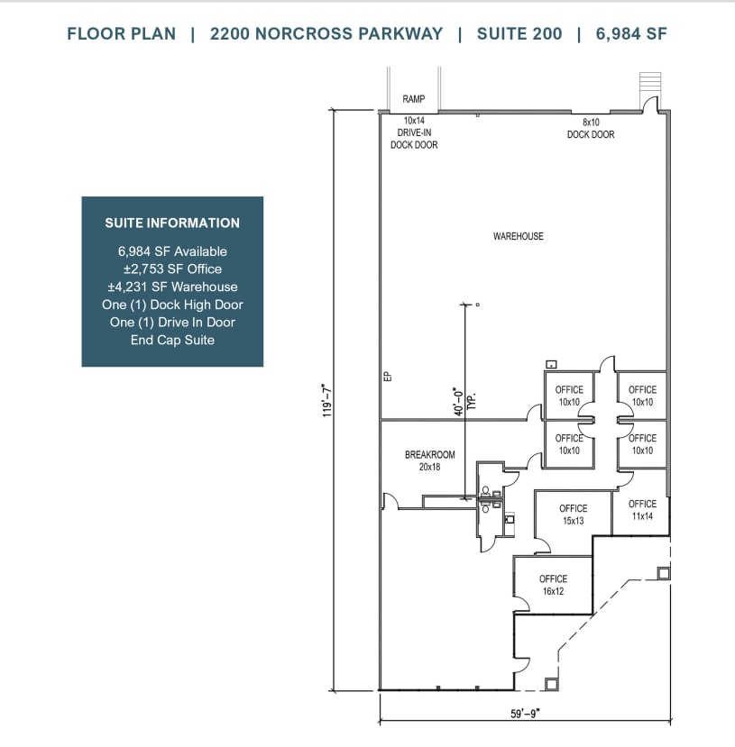 2200 Norcross Pkwy, Norcross, GA à louer Plan d’étage- Image 1 de 1