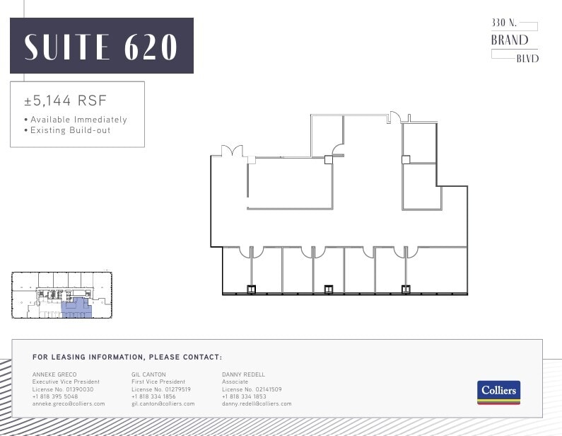 330 N Brand Blvd, Glendale, CA à louer Plan d’étage- Image 1 de 1