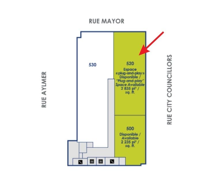 1450-1480 Rue City Councillors, Montréal, QC à louer Plan d’étage- Image 1 de 1