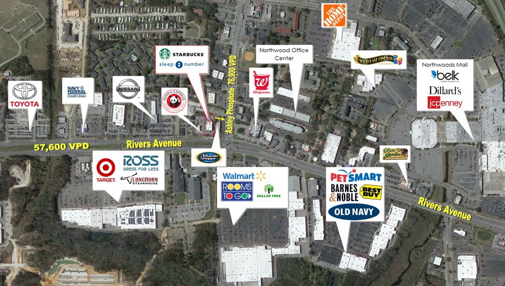 7381 Rivers Ave, North Charleston, SC à vendre - Photo du bâtiment - Image 2 de 8