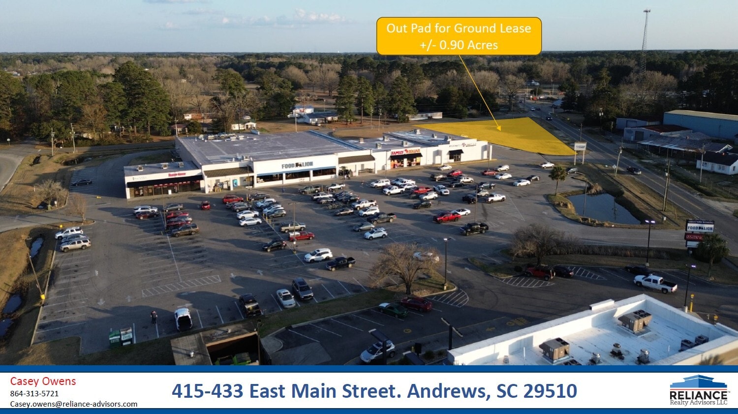 415 E Brooks Rd, Andrews, SC à louer Aérien- Image 1 de 2