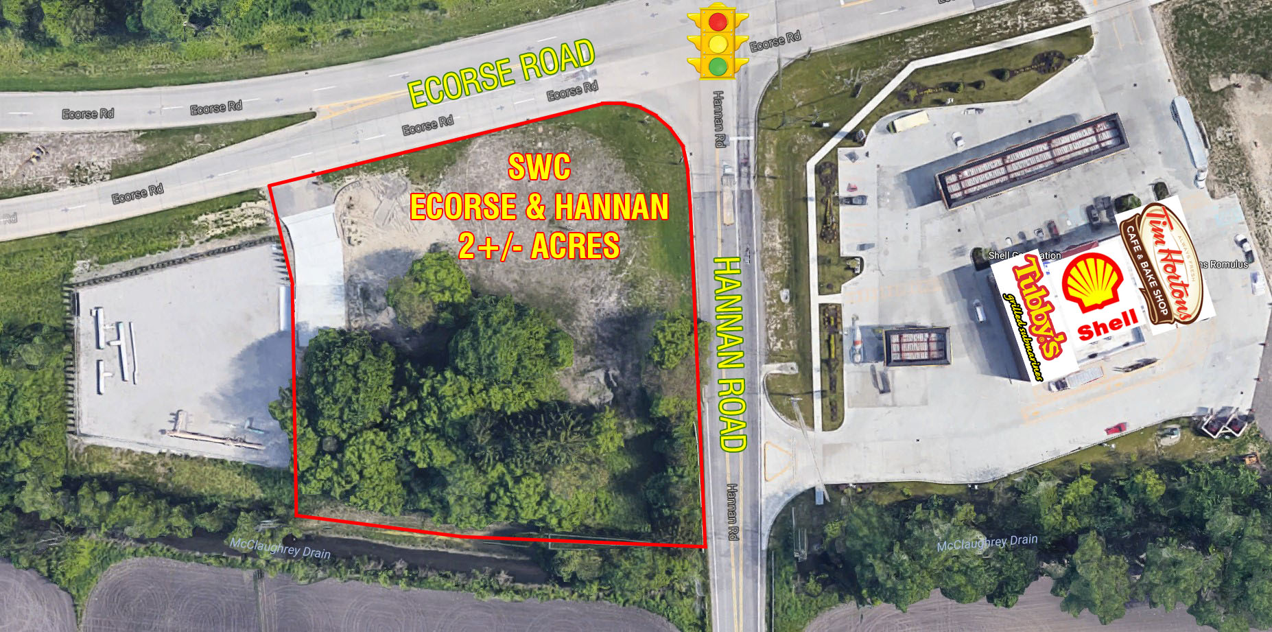 SWC Ecorse Rd & Hannan Rd, Van Buren Township, MI for lease Aerial- Image 1 of 5