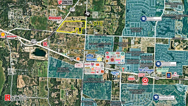 More details for 65.8 Ac CORNER US-377 & Fishtrap Rd & FM-424, Cross Roads, TX - Land for Sale