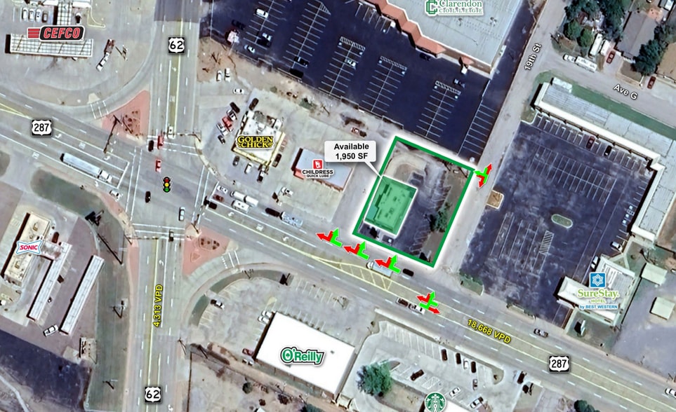 1902 Avenue F NW, Childress, TX à louer - Aérien - Image 2 de 9