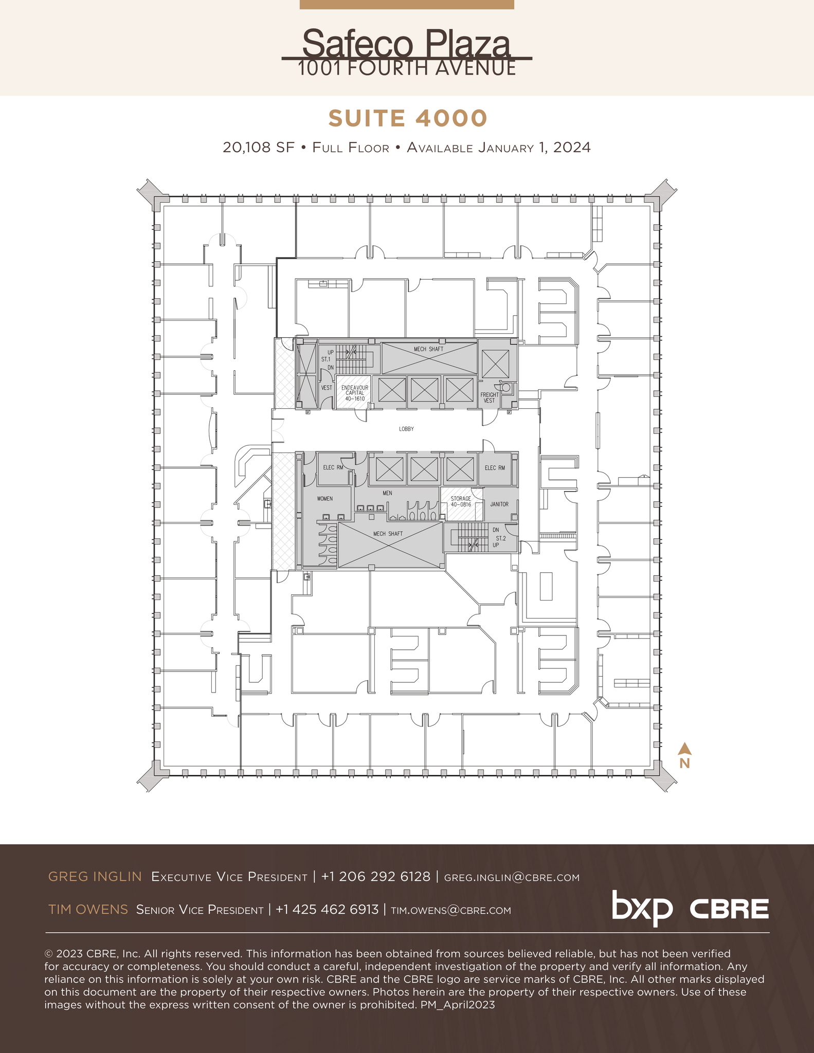 1001 4th Ave, Seattle, WA à louer Plan d  tage- Image 1 de 1