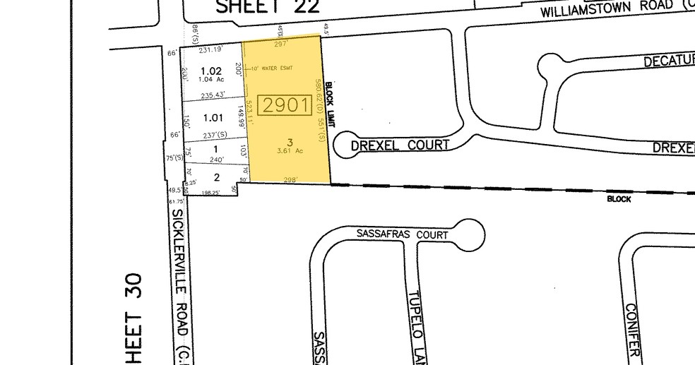 510 Williamstown Rd, Williamstown, NJ à louer - Plan cadastral - Image 3 de 3