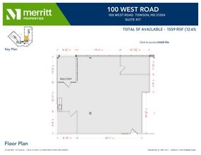 100 West Rd, Towson, MD à louer Plan d’étage- Image 1 de 1
