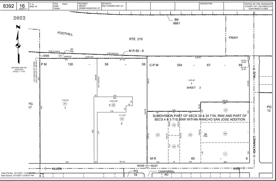 949 N Cataract Ave, San Dimas, CA for sale - Plat Map - Image 2 of 3