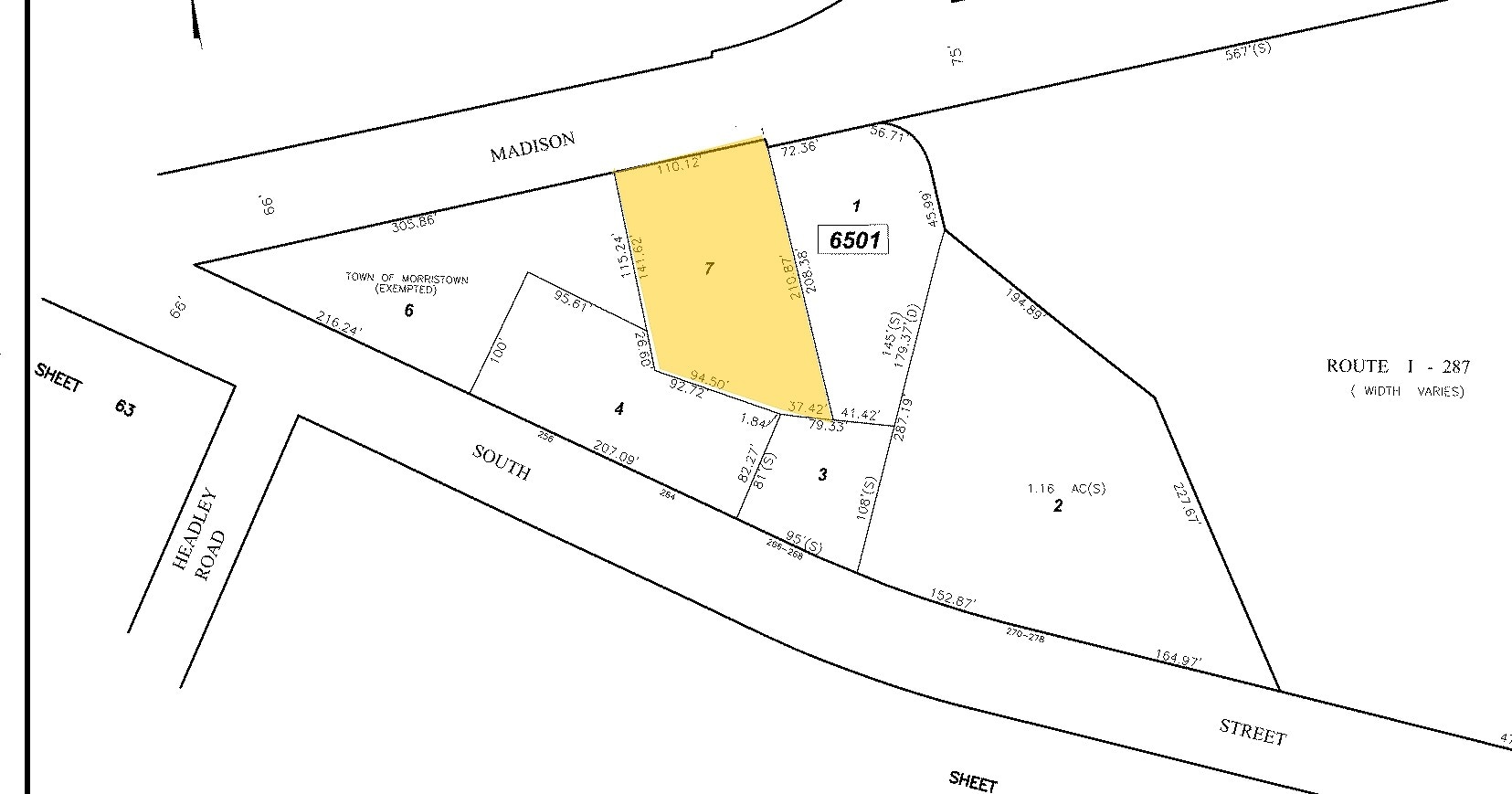 1 Madison Ave, Morristown, NJ for lease Plat Map- Image 1 of 2