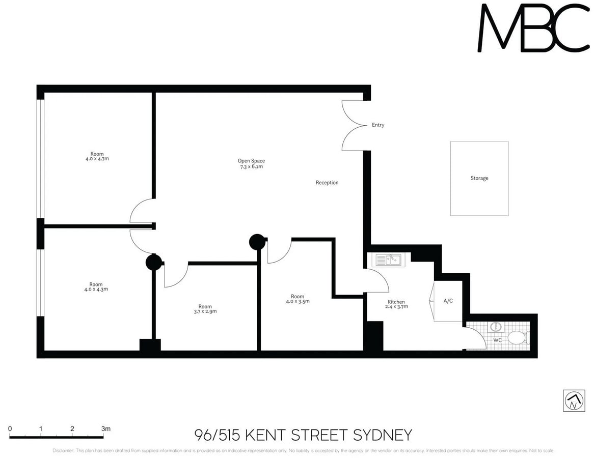 515 Kent St, Sydney, NSW 2000 - Unit 96/515 - - Floor Plan - Image 1 of 8