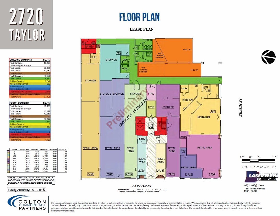 2720 Taylor St, San Francisco, CA for lease Floor Plan- Image 1 of 1