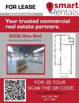 Plus de détails pour 8506 Olive Blvd, Saint Louis, MO - Commerce de détail à louer