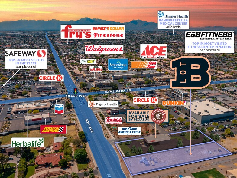 83rd Ave & Camelback Rd, Glendale, AZ à vendre - Aérien - Image 2 de 8