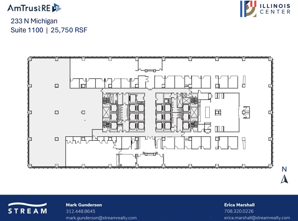 233 N Michigan Ave, Chicago, IL à louer Plan d  tage- Image 1 de 1