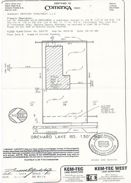 28230 Orchard Lake Rd, Farmington Hills, MI à vendre - Plan cadastral - Image 2 de 9