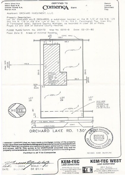 28230 Orchard Lake Rd, Farmington Hills, MI à vendre - Plan cadastral - Image 3 de 9