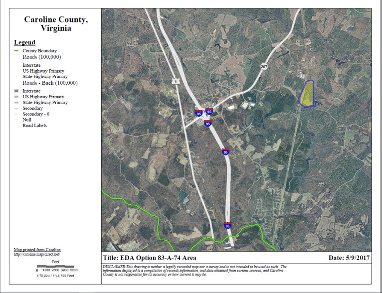 Interstate 95, Ruther Glen, VA à vendre - Aérien - Image 2 de 3