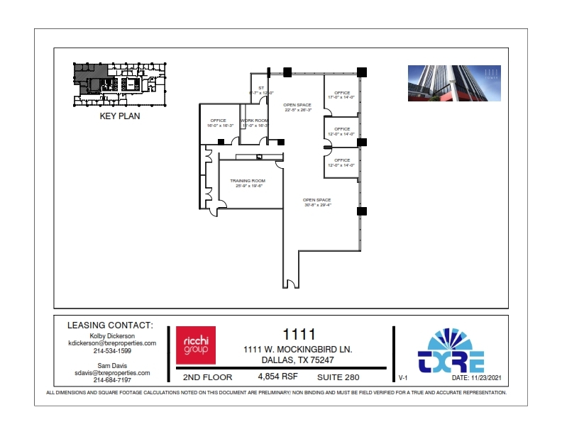 1111 W Mockingbird Ln, Dallas, TX à louer Plan d’étage- Image 1 de 1