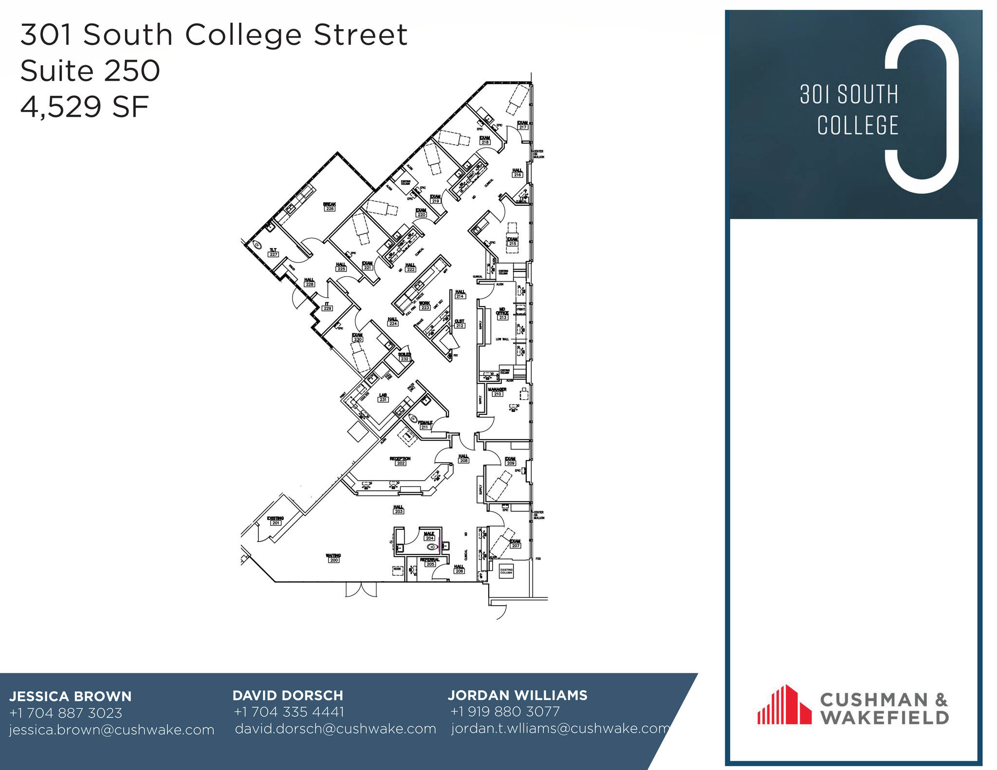 301 S College St, Charlotte, NC à louer Plan d’étage- Image 1 de 1