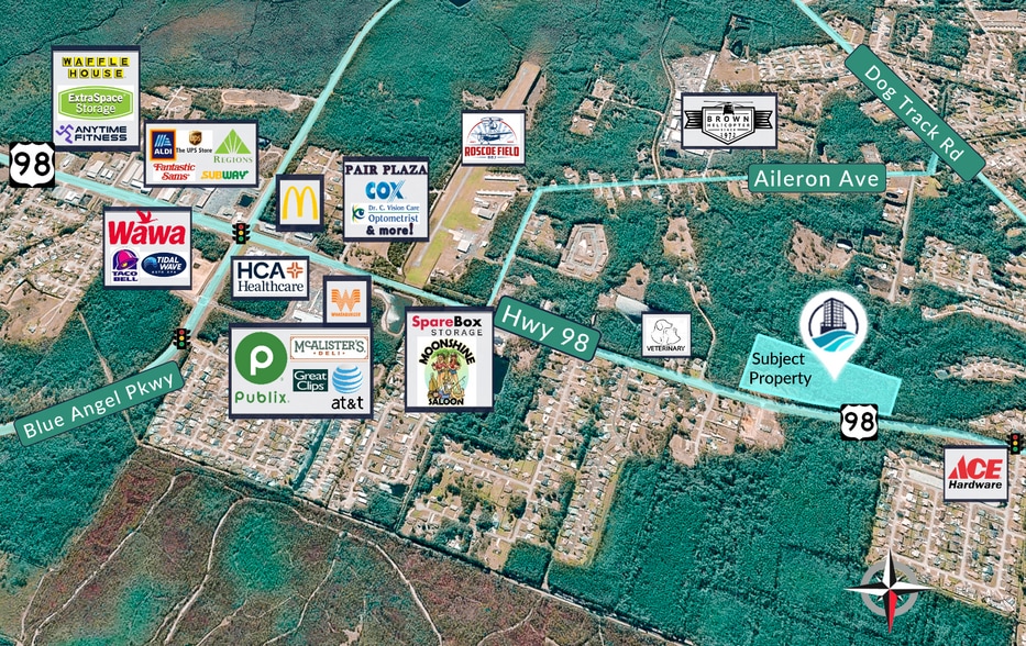 10000 Blk U.S. 98 W Hwy, Pensacola, FL for sale - Aerial - Image 2 of 6