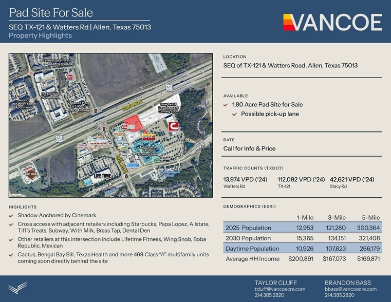 SEQ TX-121 & Watters Rd, Allen, TX à vendre - Photo du bâtiment - Image 2 de 6