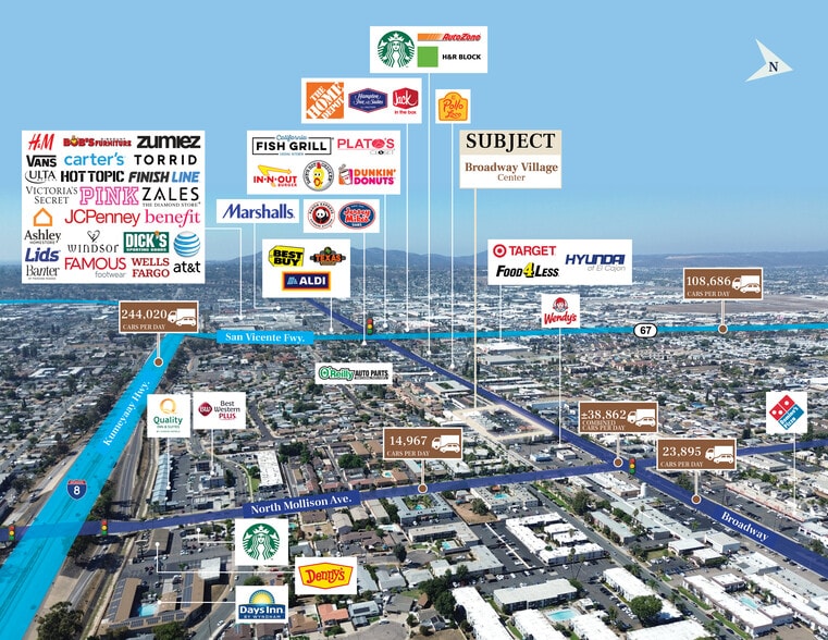 701 -777 Broadway, El Cajon, CA for sale - Aerial - Image 2 of 7