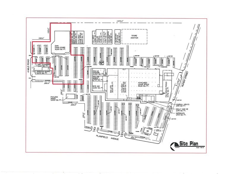 3500-3518 Plainfield Ave NE, Grand Rapids, MI à louer - Plan de site - Image 2 de 2