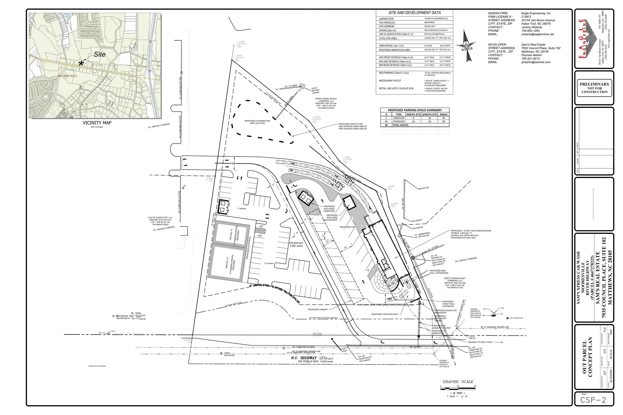 624 River Hwy, Mooresville, NC à louer Plan de site- Image 1 de 6