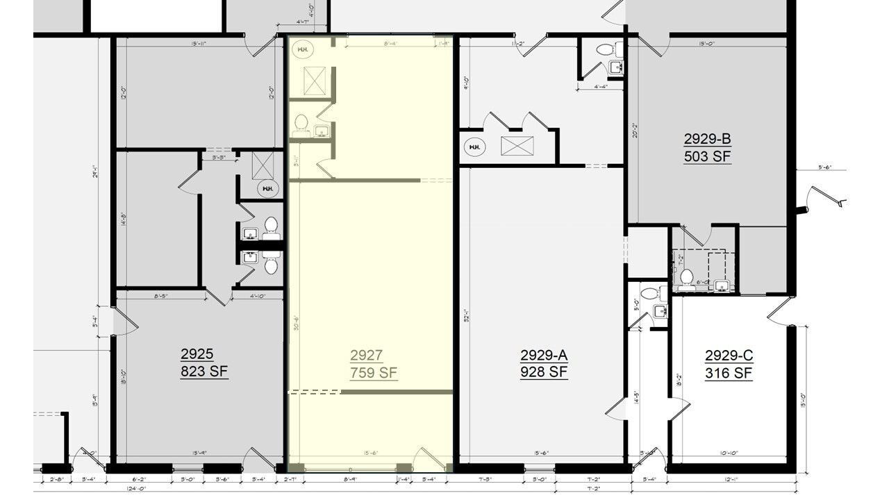 2921-2937 Gibbon Rd, Charlotte, NC à louer Plan d’étage- Image 1 de 2