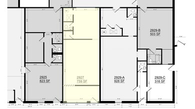 2921-2937 Gibbon Rd, Charlotte, NC à louer Plan d’étage- Image 1 de 2