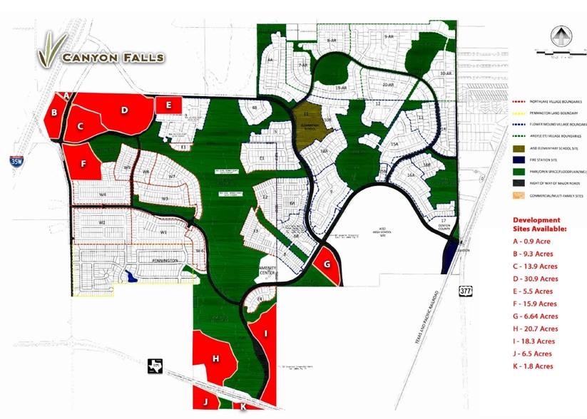 Canyon Falls Dr, Argyle, TX à vendre - Plan de site - Image 1 de 1