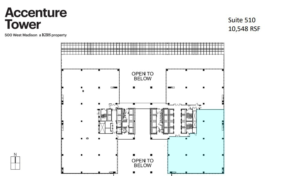 500 W Madison St, Chicago, IL à louer Plan d  tage- Image 1 de 1