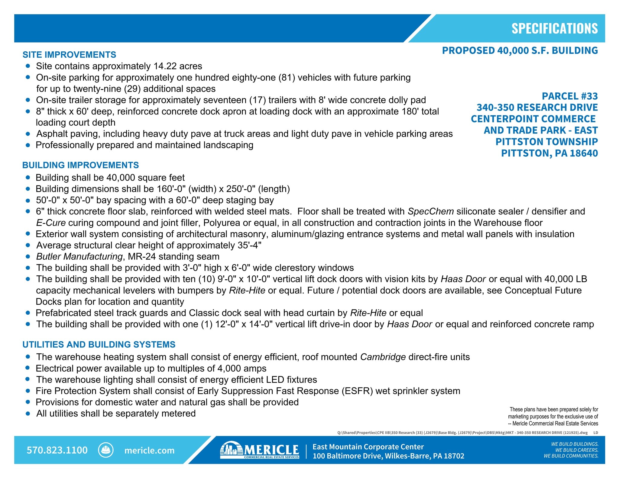 340-350 Research Dr, Pittston Township, PA à louer Plan de site- Image 1 de 1
