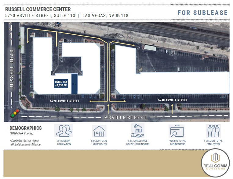 5720 Arville St, Las Vegas, NV à louer - Plan de site - Image 2 de 5