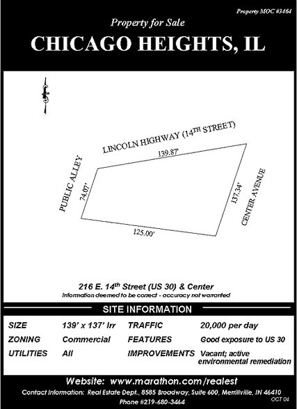 216 E 14th St, Chicago Heights, IL à vendre - Plan de site - Image 2 de 2