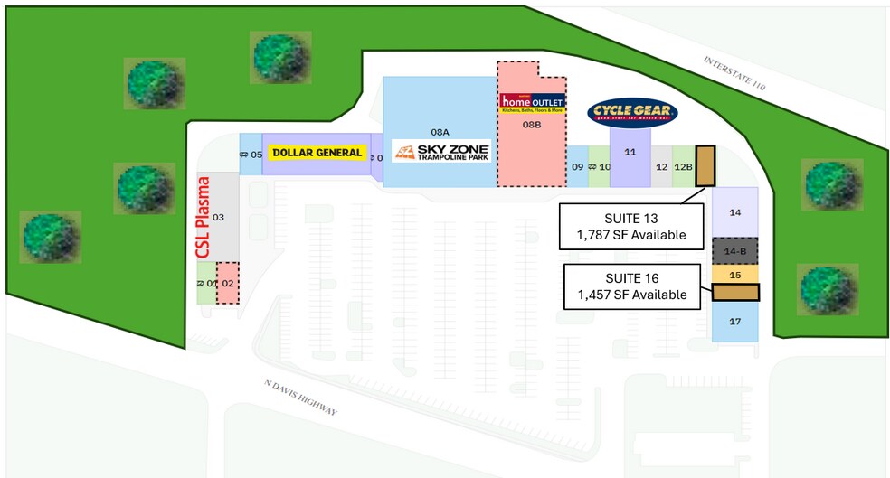 5007 N Davis Hwy, Pensacola, FL à louer - Plan de site - Image 2 de 8