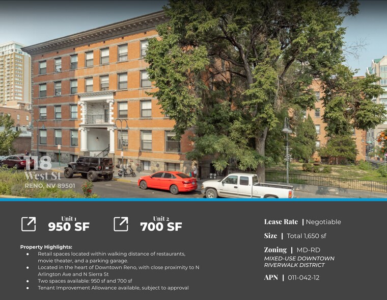 118 West St, Reno, NV à louer - Photo du bâtiment - Image 2 de 5