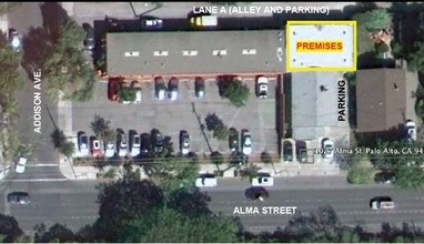 1027 Alma St, Palo Alto, CA - AERIAL  map view