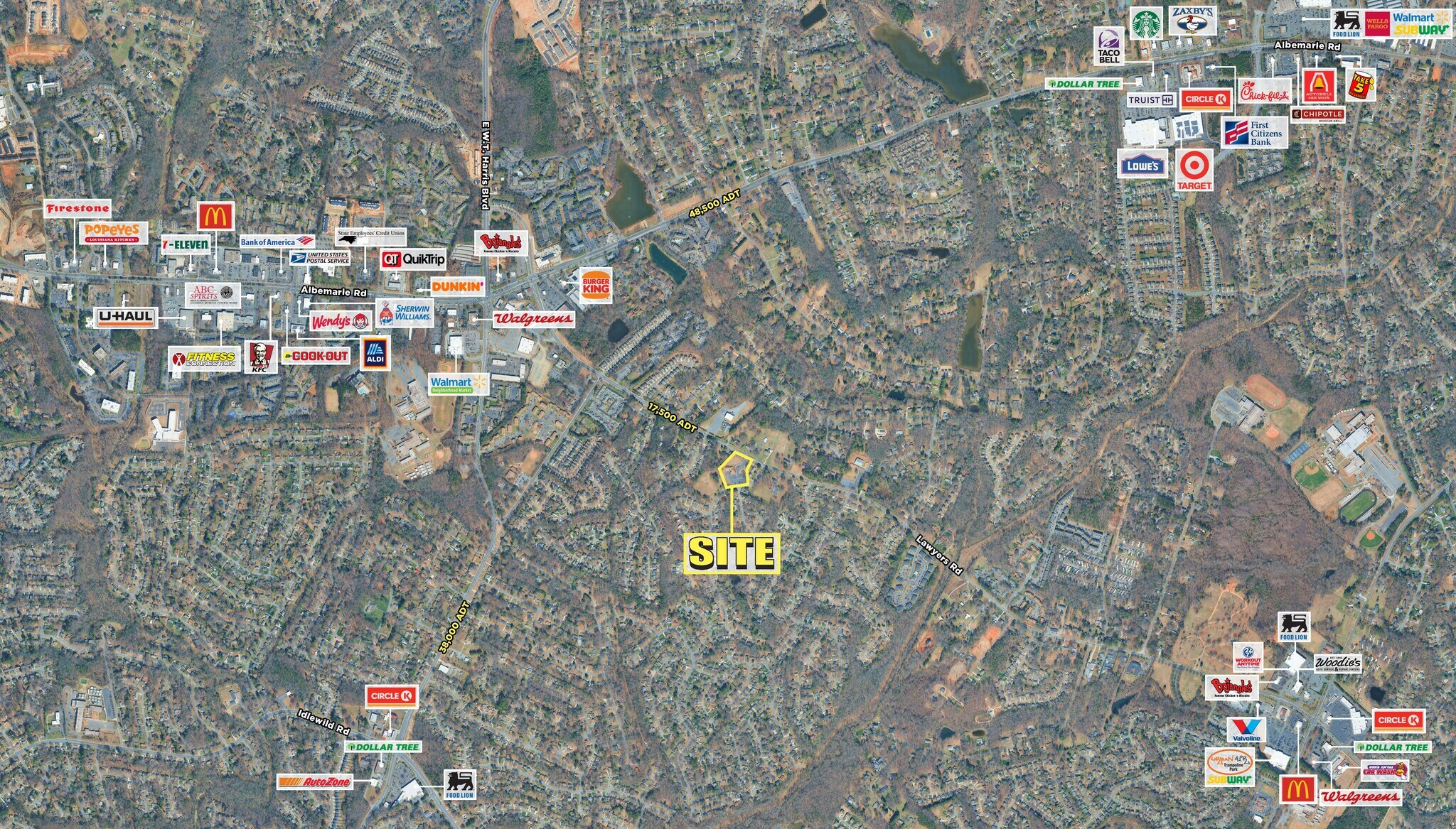 7700 Lawyers Rd, Charlotte, NC for sale Aerial- Image 1 of 4