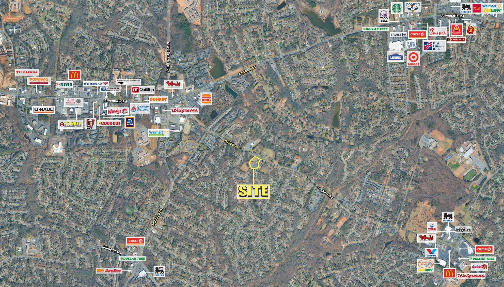 7700 Lawyers Rd, Charlotte, NC à vendre Aérien- Image 1 de 4