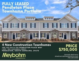 Plus de détails pour Fully Leased | 4 New Constr Townhomes – Multi-résidentiel à vendre, Pendleton, SC