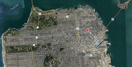 399 Geary St, San Francisco, CA - Aérien Vue de la carte