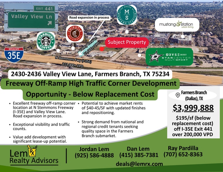 2430-2436 Valley View Ln, Farmers Branch, TX à vendre - Autre - Image 1 de 11