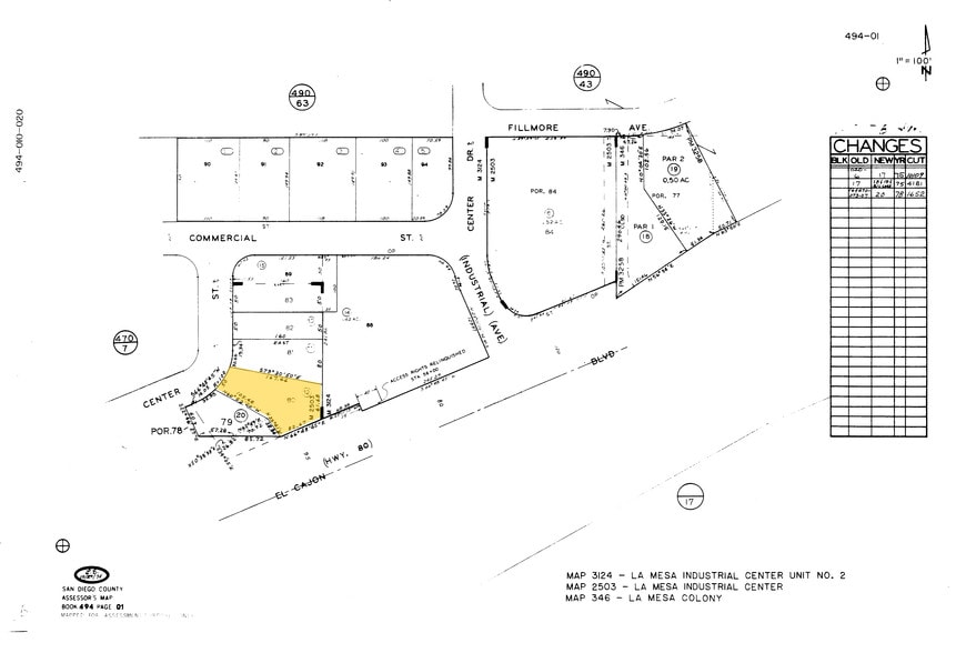 8181 Center St, La Mesa, CA for lease - Plat Map - Image 2 of 4