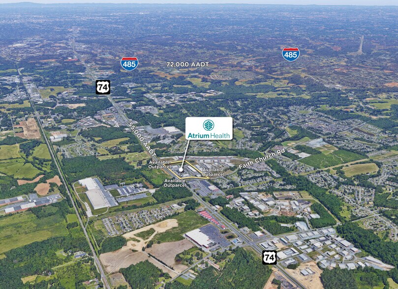 6044 W Highway 74, Indian Trail, NC à louer - Aérien - Image 2 de 5