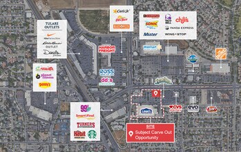 1145 E Prosperity Ave, Tulare, CA - Aérien Vue de la carte