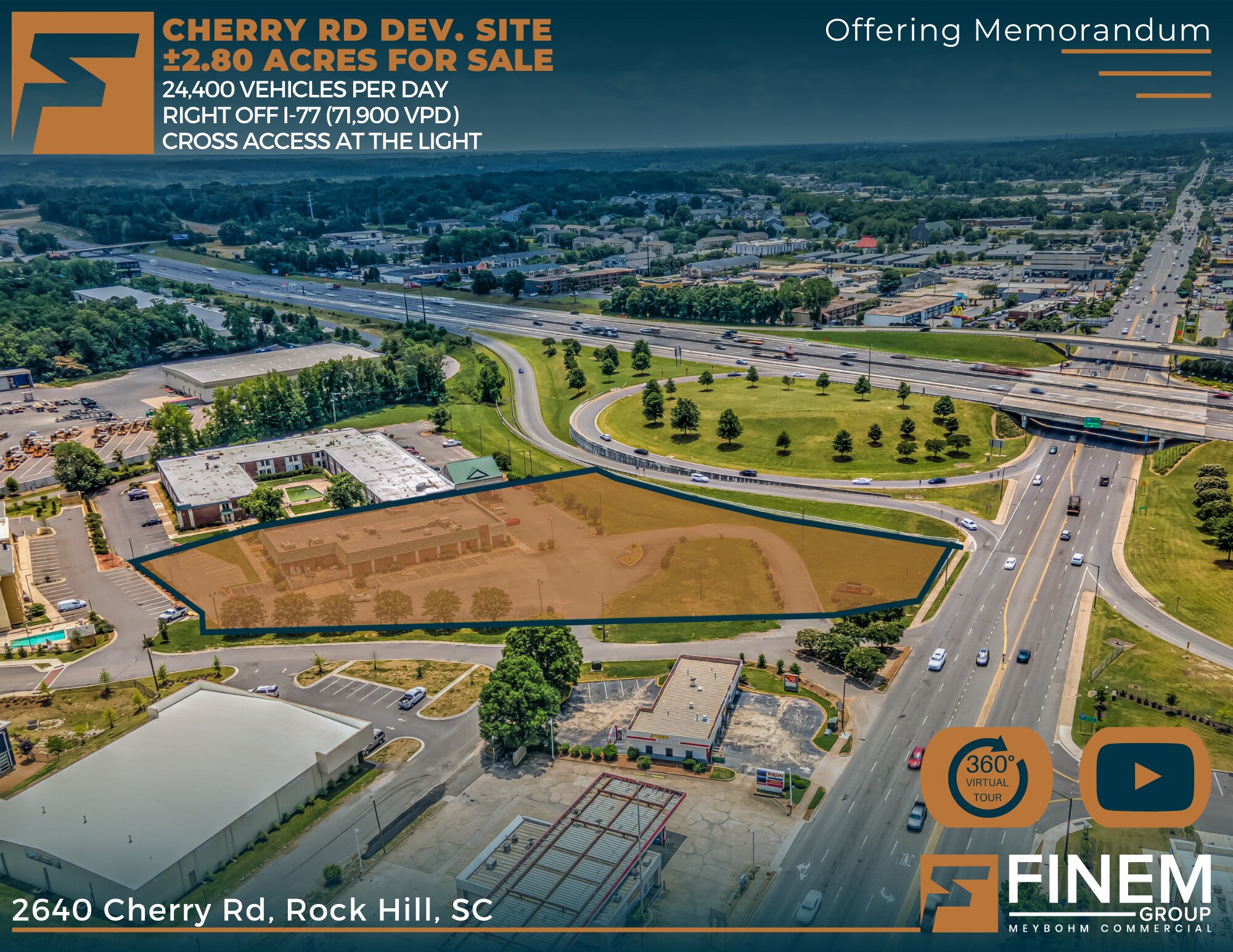 2640 Cherry Rd.- 2.8 Acres, Rock Hill, SC à vendre Photo du bâtiment- Image 1 de 15