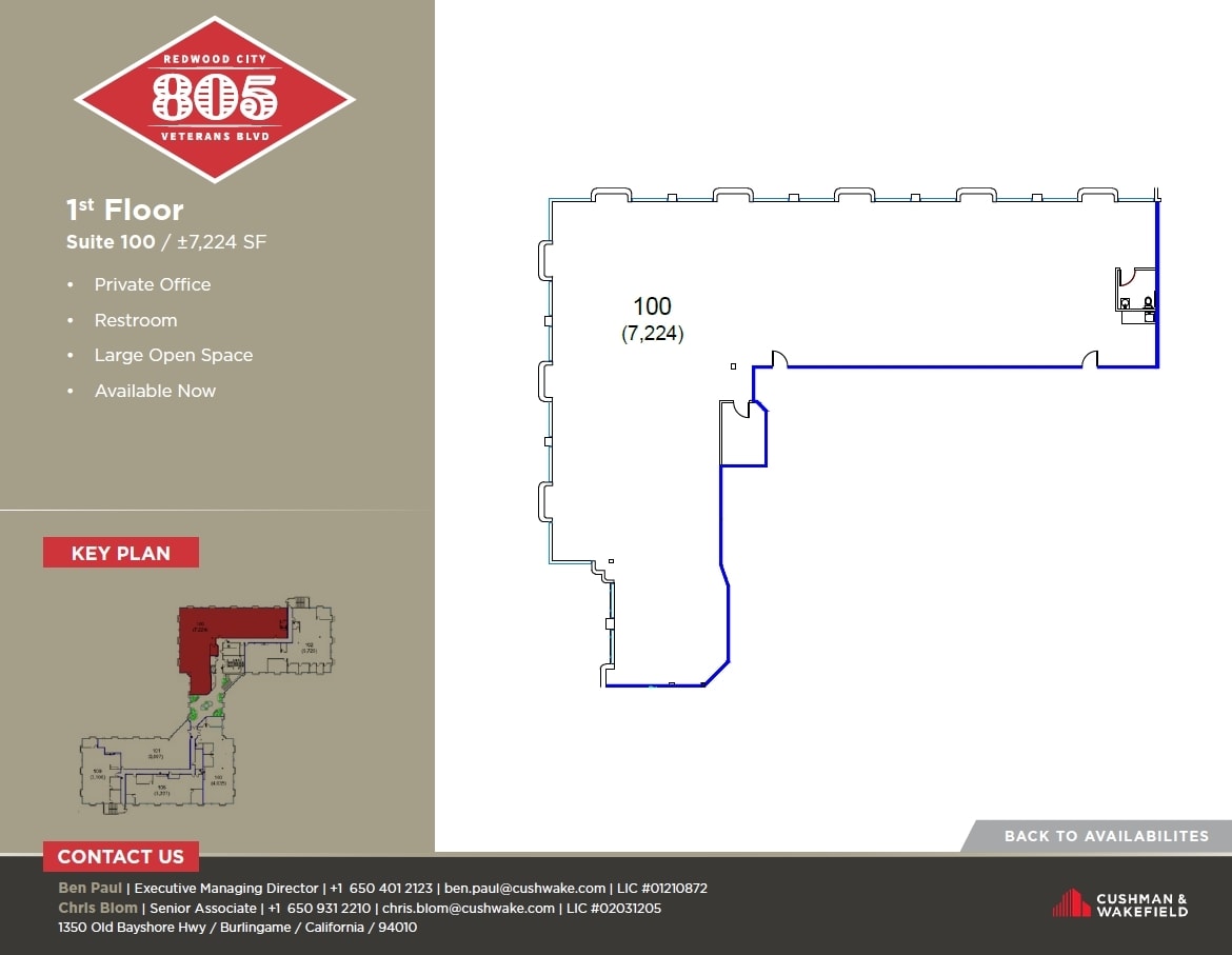 805 Veterans Blvd, Redwood City, CA for lease Floor Plan- Image 1 of 1