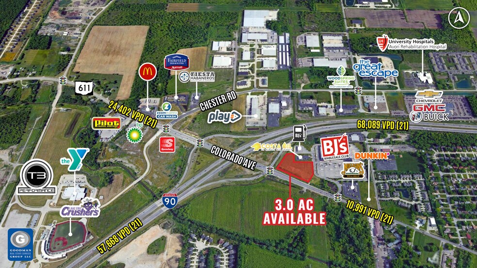 SR 611, Avon, OH for lease - Aerial - Image 2 of 4